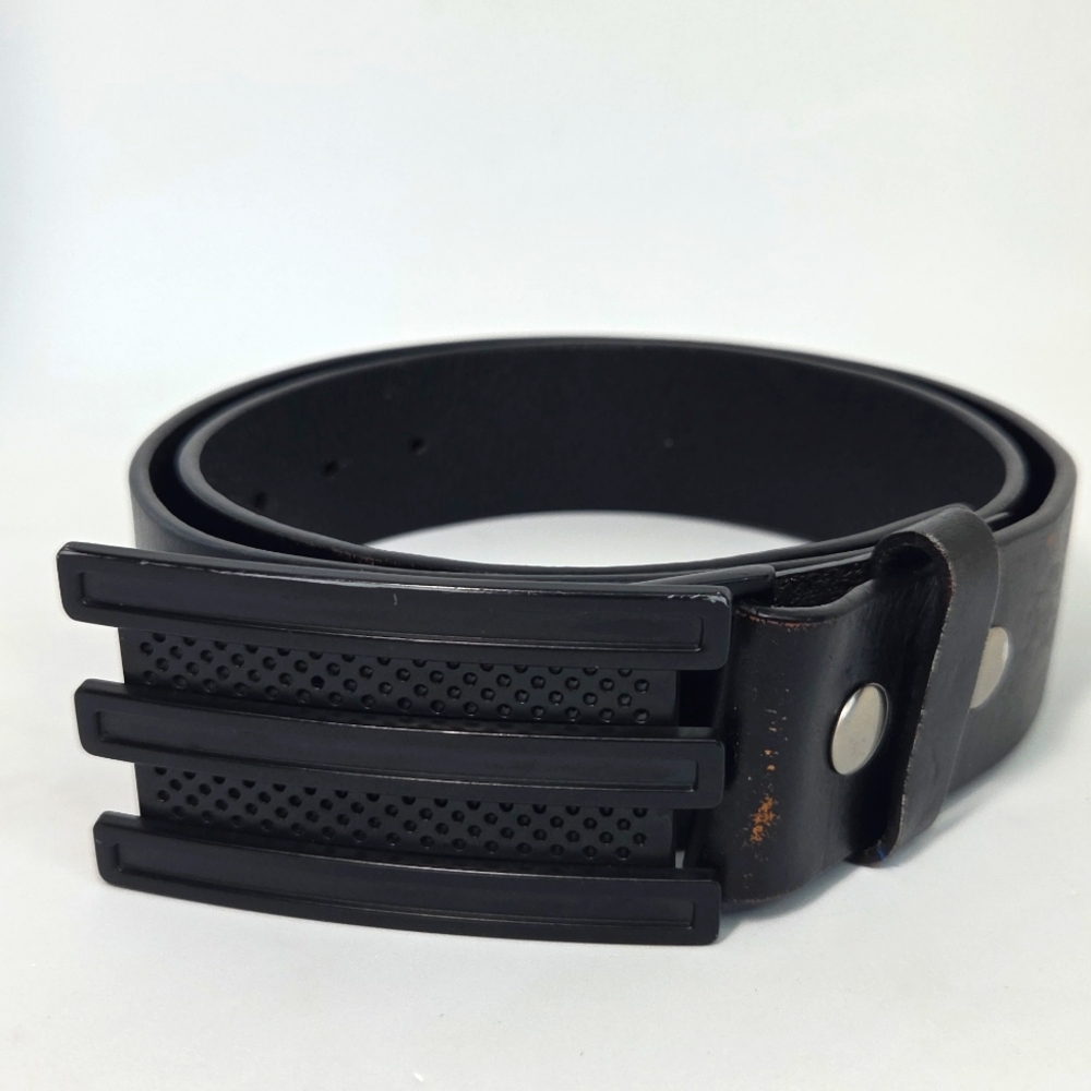Adidas Golf 3 Stripes Black Leather Men's Belt